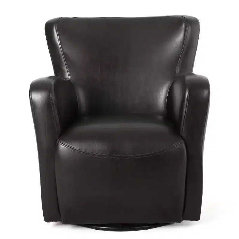Fauteuil club pivotant contemporain Oria en cuir reconstitué GDFStudio