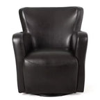 Fauteuil club pivotant contemporain Oria en cuir reconstitué GDFStudio
