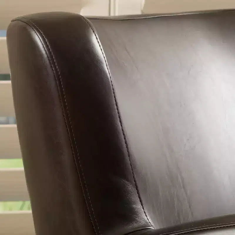 Fauteuil club pivotant contemporain Oria en cuir reconstitué GDFStudio