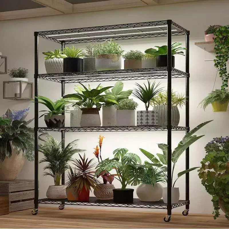 Heavy Duty Storage Adjustable Metal Shelves Wire Shelving Unit With Wheels 1200LBS NSF