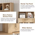 Armoire de cuisine haute de 178 cm, Meuble de rangement avec tiroir et 2 portes vitrées et 3 étagères, Meuble bas pour cuisine, bureau, salon, salle à manger