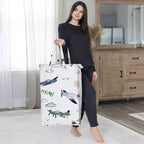 Sweet Jojo Designs Panier à linge pliable pour garçon avec poignées Motif avion vintage Vert bleu et jaune