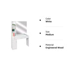 Coiffeuse de barbier Karl Home murale noire et rouge 2 tiroirs 1 placard de rangement 3 étagères ouvertes avec miroir