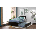 Lit plateforme de taille simple avec lit gigogne Espresso