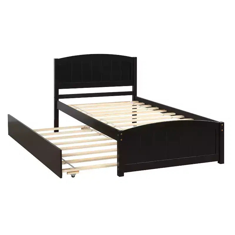 Lit plateforme de taille simple avec lit gigogne Espresso