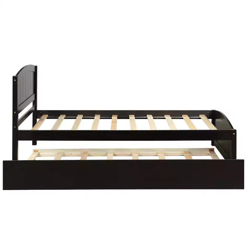 Lit plateforme de taille simple avec lit gigogne Espresso
