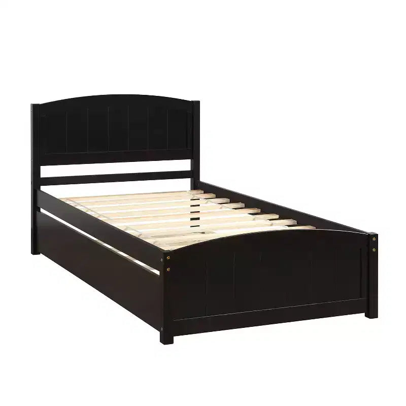 Lit plateforme de taille simple avec lit gigogne Espresso