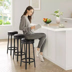 Lot de 2 tabourets de bar rotatifs de 76 cm avec structure en fer, siège en MDF, pivotement à 360 degrés, construction durable et design moderne