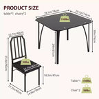 Ensemble table et chaises de salle à manger en verre, table de cuisine et chaises avec design biseauté, ensemble table de salle à manger 3/5 pièces avec sièges rembourrés
