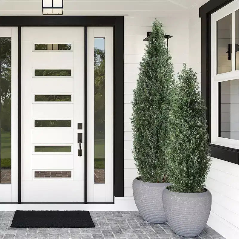 Lot de 2 topiaires Acekool de 1,5 m – Aspect cèdre réaliste pour l'intérieur et l'extérieur