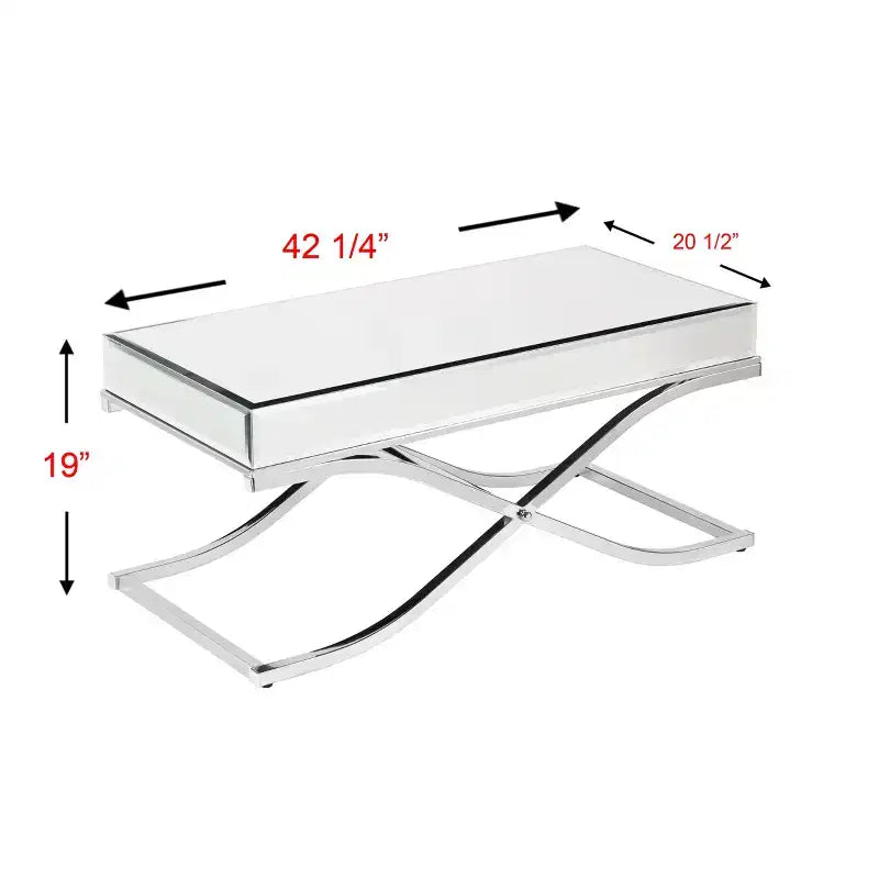 Table basse miroir Ava - Chrome - SEI