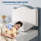 Cadre de lit double rembourré avec tiroir de rangement et tête de lit festonnée, sommier tapissier princesse pour enfants filles, support à lattes en bois