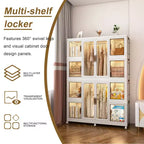 Armoire de rangement portable CLIHOME pour vêtements, commode, meuble de rangement avec 12 portes magnétiques – 12 cubes et 2 tringles de suspension