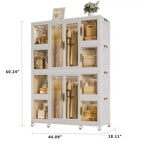 Armoire de rangement portable CLIHOME pour vêtements, commode, meuble de rangement avec 12 portes magnétiques – 12 cubes et 2 tringles de suspension