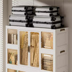 Armoire de rangement portable CLIHOME pour vêtements, commode, meuble de rangement avec 12 portes magnétiques – 12 cubes et 2 tringles de suspension