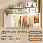 Armoire de rangement portable CLIHOME pour vêtements, commode, meuble de rangement avec 12 portes magnétiques – 12 cubes et 2 tringles de suspension