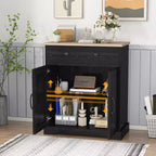 Meuble buffet avec rangement, armoire de rangement avec porte et étagère réglable, console de table basse d'appoint moderne