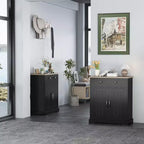Meuble buffet avec rangement, armoire de rangement avec porte et étagère réglable, console de table basse d'appoint moderne