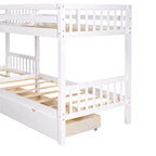 Lit superposé en L Whisen pour 4 personnes avec tiroirs (taille simple)