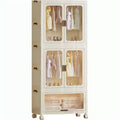 Acekool Collapsible Closet Organizer with Wheels, Portable Wardrobe with Magnetic Doors, Large Capacity Storage Cabinet for Bedroom