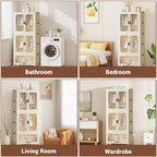 Armoire de rangement pliable Acekool avec roulettes, penderie portable avec portes magnétiques, grande capacité de rangement pour chambre à coucher