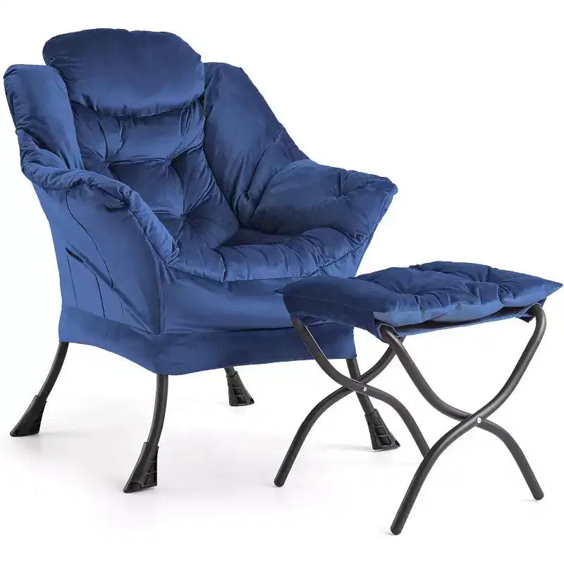 Acekool Ensemble de 2 fauteuils de relaxation avec ottoman – Fauteuil moderne avec pochette latérale, dossier et repose-pieds de soutien