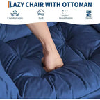 Acekool Ensemble de 2 fauteuils de relaxation avec ottoman – Fauteuil moderne avec pochette latérale, dossier et repose-pieds de soutien