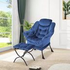 Acekool Ensemble de 2 fauteuils de relaxation avec ottoman – Fauteuil moderne avec pochette latérale, dossier et repose-pieds de soutien