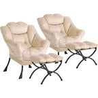 Acekool Ensemble de 2 fauteuils de relaxation avec ottoman – Fauteuil moderne avec pochette latérale, dossier et repose-pieds de soutien
