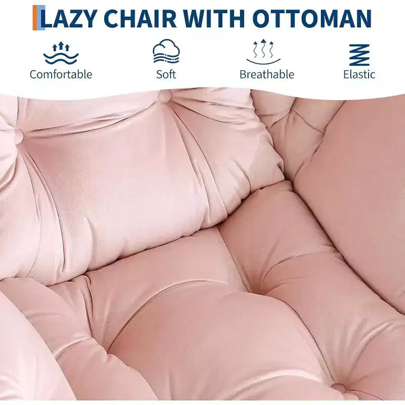 Acekool Ensemble de 2 fauteuils de relaxation avec ottoman – Fauteuil moderne avec pochette latérale, dossier et repose-pieds de soutien
