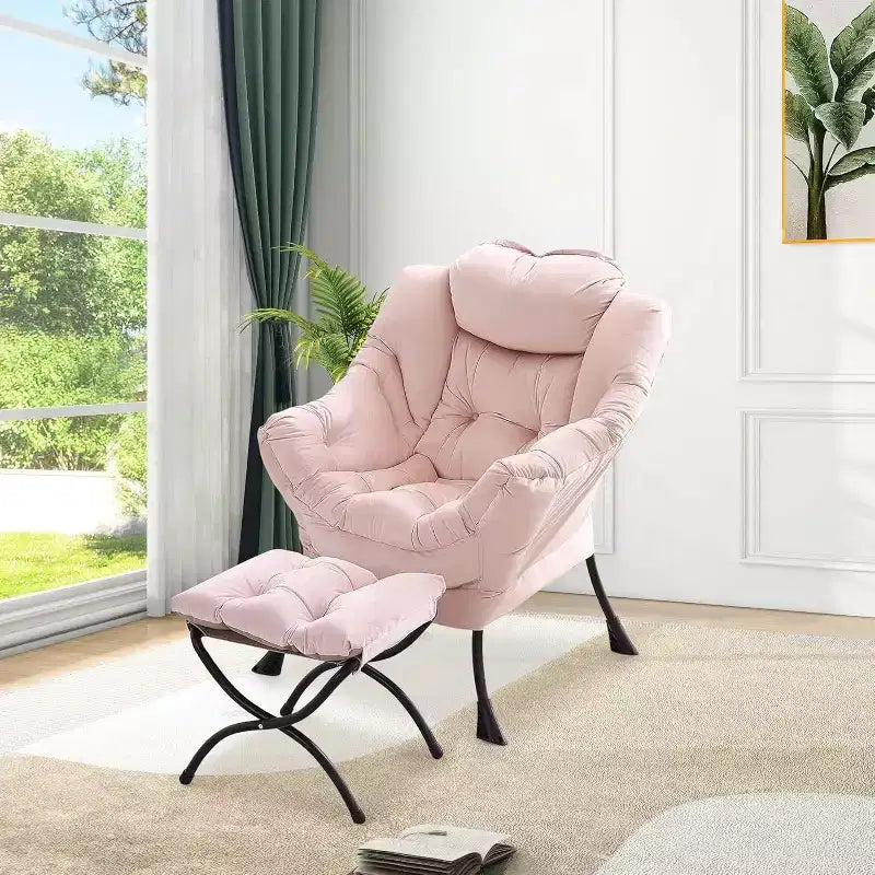 Acekool Ensemble de 2 fauteuils de relaxation avec ottoman – Fauteuil moderne avec pochette latérale, dossier et repose-pieds de soutien