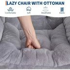 Acekool Ensemble de 2 fauteuils de relaxation avec ottoman – Fauteuil moderne avec pochette latérale, dossier et repose-pieds de soutien