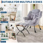 Acekool Ensemble de 2 fauteuils de relaxation avec ottoman – Fauteuil moderne avec pochette latérale, dossier et repose-pieds de soutien