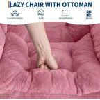 Acekool Ensemble de 2 fauteuils de relaxation avec ottoman – Fauteuil moderne avec pochette latérale, dossier et repose-pieds de soutien
