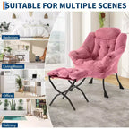 Acekool Ensemble de 2 fauteuils de relaxation avec ottoman – Fauteuil moderne avec pochette latérale, dossier et repose-pieds de soutien