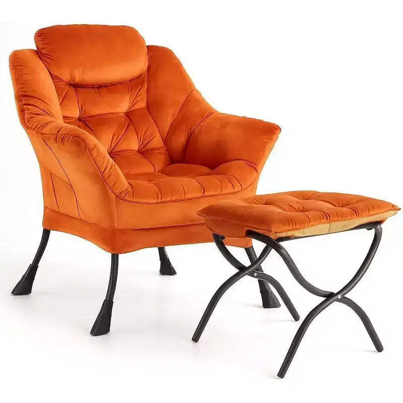 Acekool Ensemble de 2 fauteuils de relaxation avec ottoman – Fauteuil moderne avec pochette latérale, dossier et repose-pieds de soutien