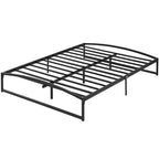 Cadre de lit bas, cadre de lit plateforme en métal California King size de 15 cm avec design en arche, cadre de lit robuste, pas besoin de sommier tapissier, noir
