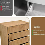 Commode en bois, commode à 5 tiroirs à panneaux cannelés ondulés, commodes modernes pour le rangement des vêtements, pour salon, chambre d'enfants