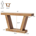 Table console, table étroite de style rustique à 2 niveaux derrière le canapé, extra-longue, table d'appoint pour couloir, entrée, salon