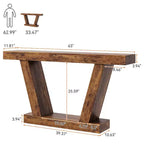Table console, table étroite de style rustique à 2 niveaux derrière le canapé, extra-longue, table d'appoint pour couloir, entrée, salon