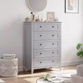 GustoWave 5 Chest of Drawer Dresser, Wood Storage Organizer with Drawers for Bedroom, Living Room, Entryway, Grey