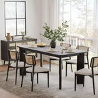 PexFix 67 x 33.5 Table de salle à manger de style ferme en bois massif noir avec plateau carré en bois pour salles à manger modernes et réunions de famille