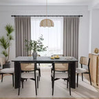 PexFix 67 x 33.5 Table de salle à manger de style ferme en bois massif noir avec plateau carré en bois pour salles à manger modernes et réunions de famille