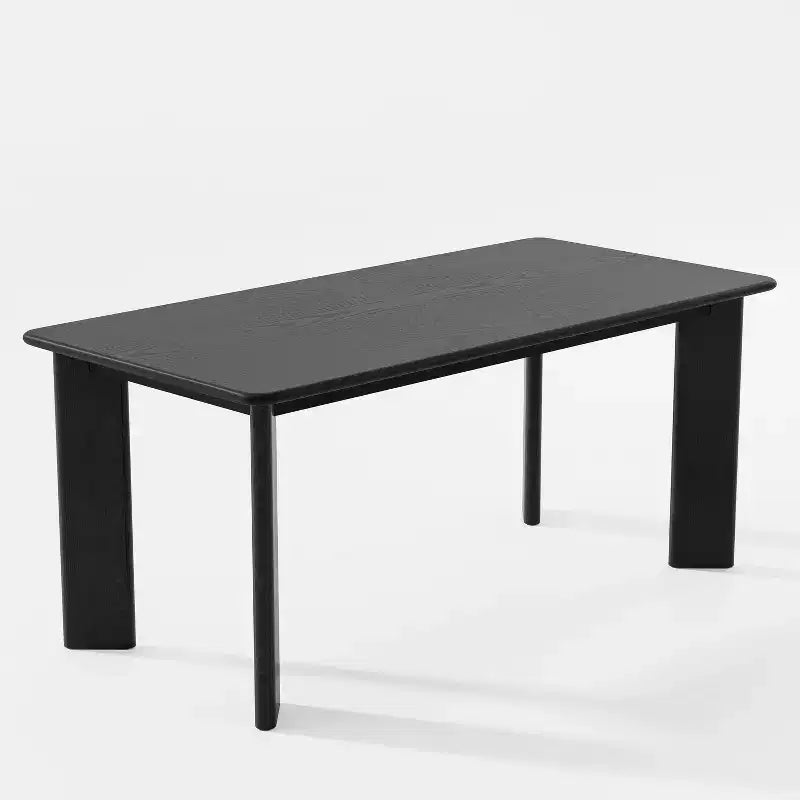 PexFix 67 x 33.5 Table de salle à manger de style ferme en bois massif noir avec plateau carré en bois pour salles à manger modernes et réunions de famille