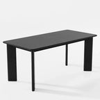 PexFix 67 x 33.5 Table de salle à manger de style ferme en bois massif noir avec plateau carré en bois pour salles à manger modernes et réunions de famille