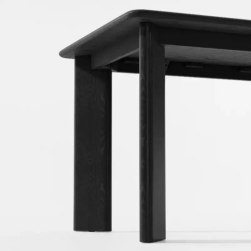 PexFix 67 x 33.5 Table de salle à manger de style ferme en bois massif noir avec plateau carré en bois pour salles à manger modernes et réunions de famille