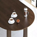 Table à manger ovale PexFix 67 x 33,5 en bois massif de noyer avec pieds arqués, moderne pour salle à manger