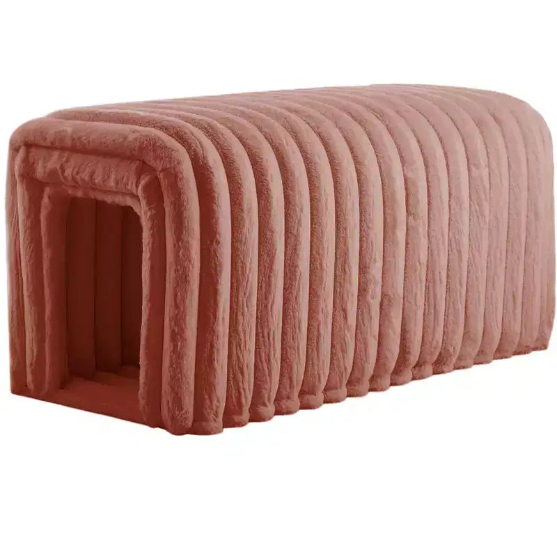 TUYOHW Banc de rangement ottoman, fournitures pour animaux, banc en velours côtelé, nid de chat à cacher pour le salon, l'entrée et la chambre à coucher, marron