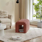 TUYOHW Banc de rangement ottoman, fournitures pour animaux, banc en velours côtelé, nid de chat à cacher pour le salon, l'entrée et la chambre à coucher, marron