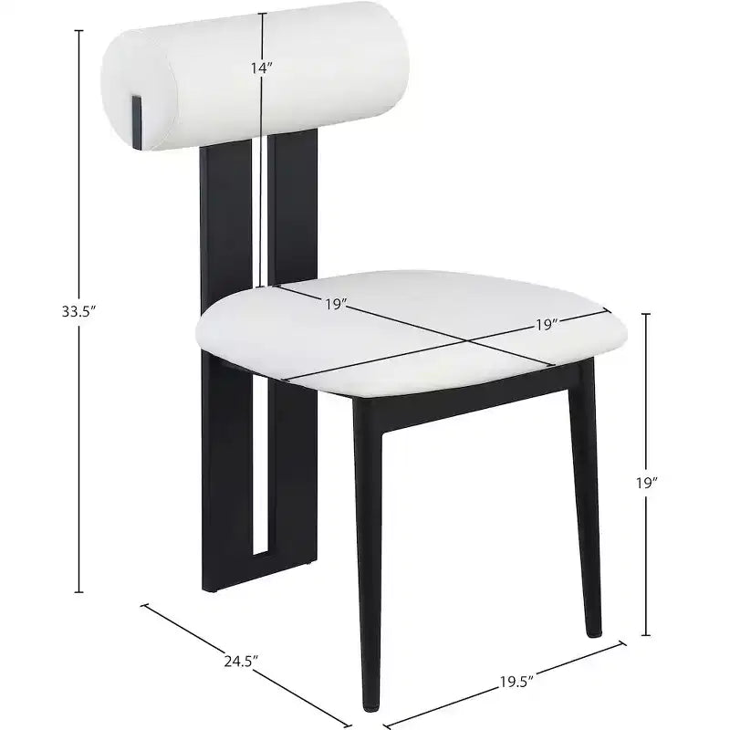 Meridian Furniture, Chaises de salle à manger Dario en cuir vegan, lot de 2